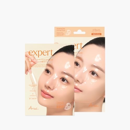Ariul Expert Niacin Vita 5% Film Gel Mask, Face Mask, Niacinamide Serum, Korean Skin Care, 4 Masks, 23ml / 0.81 Fl. Oz, Each